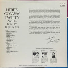 Load image into Gallery viewer, Conway Twitty : Here's Conway Twitty (LP, Album, Pin)
