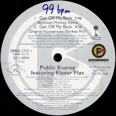 Public Enemy Featuring Flavor Flav : Get Off My Back (12