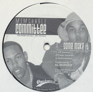 Memorable Committee : Some Make It / I'm A Hustler (12", Single, Promo)