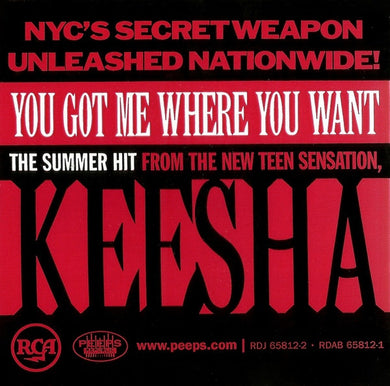 Keesha : You Got Me Where You Want (CD, Single, Promo)