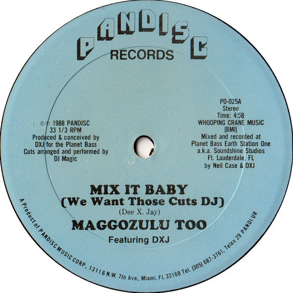 Maggozulu Too Featuring DXJ : Mix It Baby (12