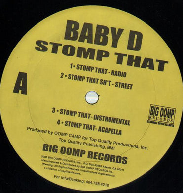 Baby D (2) : Stomp That / We Came To Get Dat Cheese (12