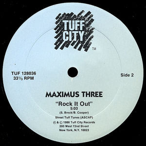 Jimmy Spicer / Maximus Three* : The Adventures Of Super Rhymes / Rock It Out (12", RE)