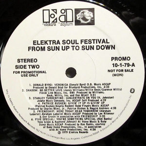 Various : Elektra Soul Festival From Sun Up To Sun Down (LP, Promo)