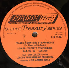Load image into Gallery viewer, Edvard Grieg, Øivin Fjeldstad, The London Symphony Orchestra / César Franck / Henry Litolff, Sir Adrian Boult, The London Philharmonic Orchestra : Piano Concerto In A Minor / Symphonic Variations / Scherzo (LP, RE)