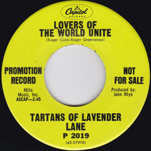 Load image into Gallery viewer, Tartans Of Lavender Lane : You, Baby, You / Lovers Of The World Unite (7", Single, Promo)