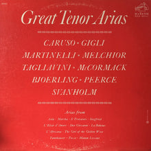 Load image into Gallery viewer, Various : Great Tenor Arias (LP, Comp, Mono)
