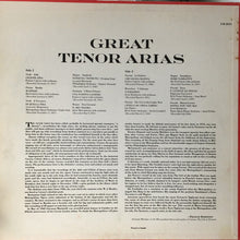 Load image into Gallery viewer, Various : Great Tenor Arias (LP, Comp, Mono)