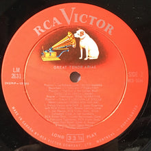 Load image into Gallery viewer, Various : Great Tenor Arias (LP, Comp, Mono)