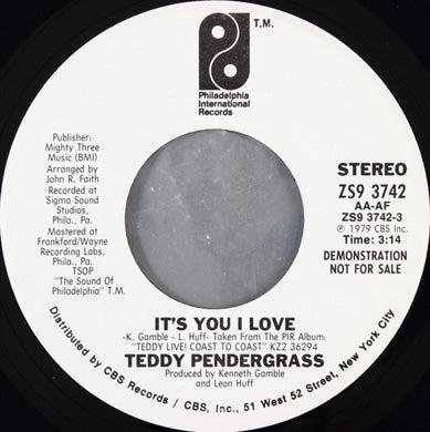 Teddy Pendergrass : It's You I Love / Where Did All The Lovin' Go (7