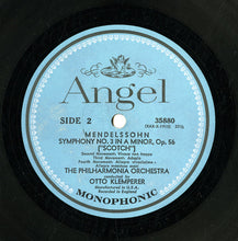 Load image into Gallery viewer, Felix Mendelssohn-Bartholdy, Otto Klemperer, Philharmonia Orchestra : Symphony No. 3 "Scotch" / Hebrides Overture (LP, Mono)