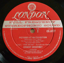 Load image into Gallery viewer, Modest Mussorgsky - Maurice Ravel, Franz Liszt, L'Orchestre De La Suisse Romande, Ernest Ansermet : Pictures At An Exhibition · The Huns (LP)