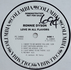 Ronnie Dyson : Love In All Flavors (LP, Album, Promo)