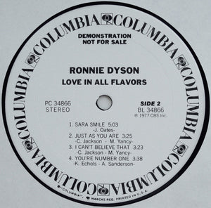 Ronnie Dyson : Love In All Flavors (LP, Album, Promo)