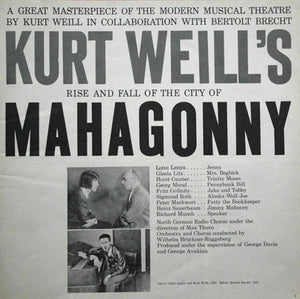 Kurt Weill In Collaboration With  Bertolt Brecht , Starring Lotte Lenya With Gisela Litz, Sigmund Roth, Horst Günter, Peter Markwort, Georg Mund, Heinz Sauerbaum, Fritz Göllnitz, Richard Münch, NDR Chor Under The Direction Of Max Thurn . Orchestra And Cho : Rise And Fall Of The City Of Mahagonny (3xLP, Mono + Box)