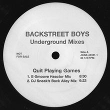 Load image into Gallery viewer, Backstreet Boys : Quit Playing Games (Underground Mixes) (12&quot;, Promo)
