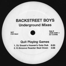 Load image into Gallery viewer, Backstreet Boys : Quit Playing Games (Underground Mixes) (12&quot;, Promo)