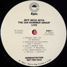 Load image into Gallery viewer, Jeff Beck With The Jan Hammer Group : Live (LP, Album, Promo)