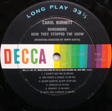 Load image into Gallery viewer, Carol Burnett : Carol Burnett Remembers How They Stopped The Show (LP, Album, Mono)