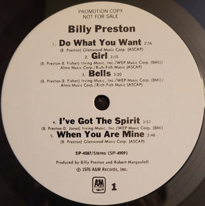 Billy Preston : Billy Preston (LP, Album, Promo)