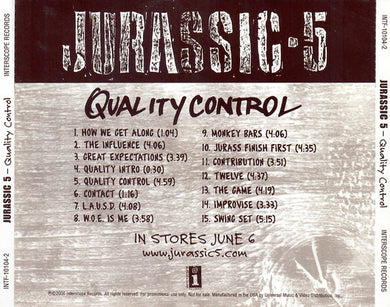Jurassic 5 : Quality Control (CD, Album, Promo)