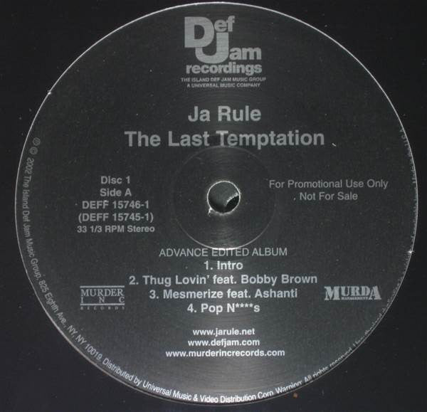 Ja Rule : The Last Temptation (2xLP, Album, Promo, Cle)