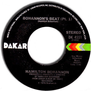 Hamilton Bohannon : Bohannon's Beat (Pt. 1) / East Coast Groove (7", Styrene, Pit)