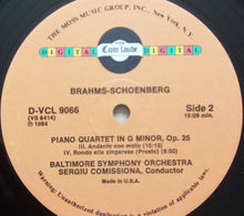 Load image into Gallery viewer, Brahms* – Schoenberg* - Baltimore Symphony Orchestra, Sergiu Comissiona : Piano Quartet In G Minor, Op. 25 (LP)