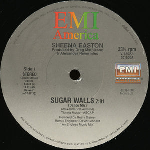 Sheena Easton : Sugar Walls (Dance Mix) (12", Single)