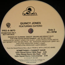 Load image into Gallery viewer, Quincy Jones Featuring Catero : Something I Cannot Have (12&quot;, Promo)
