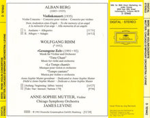 Load image into Gallery viewer, Berg*, Rihm* - Anne-Sophie Mutter - Chicago Symphony Orchestra*, James Levine (2) : Violinkonzerte: Violinkonzert/Violin Concerto • »Gesungene Zeit/Time Chant« (CD, Album, Club)