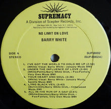 Load image into Gallery viewer, Barry White : No Limit On Love (LP, Album)