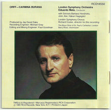Load image into Gallery viewer, Carl Orff / The London Symphony Orchestra / London Symphony Chorus / Barbara Hendricks / John Aler / Håkan Hagegård / The Boys Choir Of St. Paul&#39;s Cathedral, London* : Carmina Burana (CD, Album)