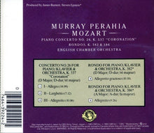 Load image into Gallery viewer, Mozart* - Murray Perahia, English Chamber Orchestra : Piano Concerto No. 26, K. 537 &quot;Coronation&quot; / Rondos, K. 382 &amp; 386 (CD, RE)
