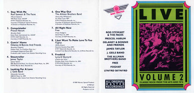 Various : Live Volume 2: Classic Rock From The 60's And 70's (CD, Comp)