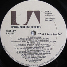 Load image into Gallery viewer, Shirley Bassey : And I Love You So (LP, Album)