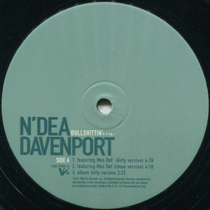 N'Dea Davenport : Bullshittin' (B. S.'ing...) (12", Single, Promo)