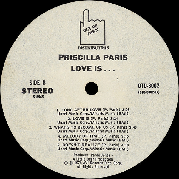 Buy Priscilla Paris : Love Is... (LP, Album) Online for a great price –  Media Mania of Stockbridge