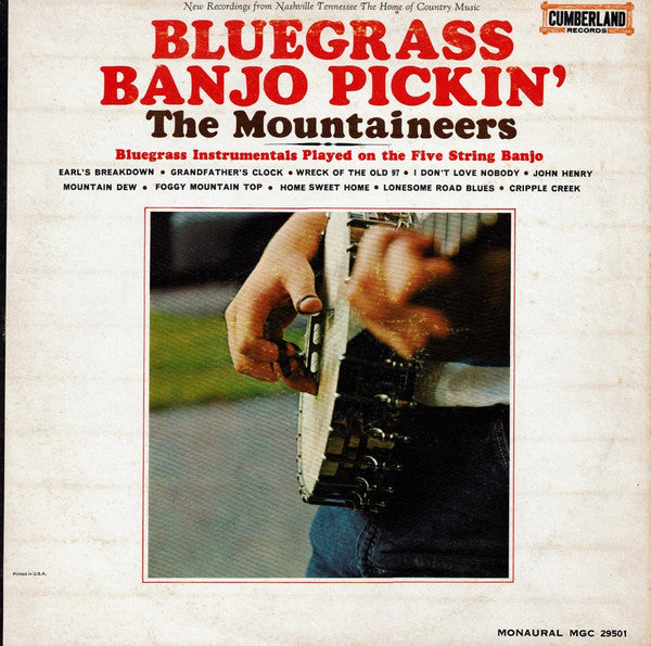 The Mountaineers (8) : Bluegrass Banjo Pickin' (LP, Album, Mono)