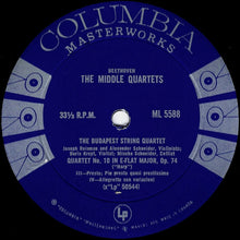 Load image into Gallery viewer, Ludwig van Beethoven - Budapest String Quartet : Quartet No.10 In E-Flat Major, Op. 74 ("Harp") (LP, Mono)
