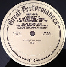 Load image into Gallery viewer, Brahms* - Isaac Stern, Ormandy*, Philadelphia Orchestra* : Violin Concerto (LP, RE, RM)