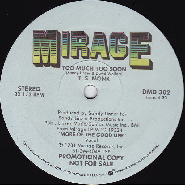 T.S. Monk : Too Much Too Soon (12
