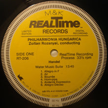 Load image into Gallery viewer, Handel* / J.S. Bach* / Pachelbel* / Zoltan Rozsnyai Conducting The Philharmonia Hungarica : Water Music Suite / Aria From Concerto Grosso Op. 6, No. 12 / Air For The G String / Canon In D (LP, Album, Ltd)