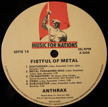 Load image into Gallery viewer, Anthrax : Fistful Of Metal (LP, Album)