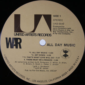 War : All Day Music (LP, Album, Ter)