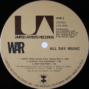 War : All Day Music (LP, Album, Ter)