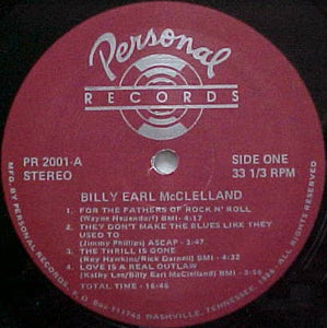 Billy Earl McClelland : For The Fathers Of Rock And Roll (LP, Album)