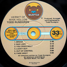 Load image into Gallery viewer, Todd Rundgren : Hermit Of Mink Hollow (LP, Album, Win)