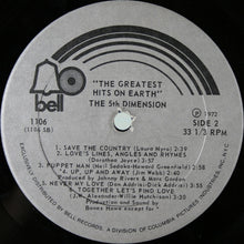 Load image into Gallery viewer, The Fifth Dimension : Greatest Hits On Earth (LP, Comp)