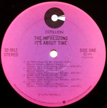 Load image into Gallery viewer, The Impressions : It&#39;s About Time (LP, Album, RI)